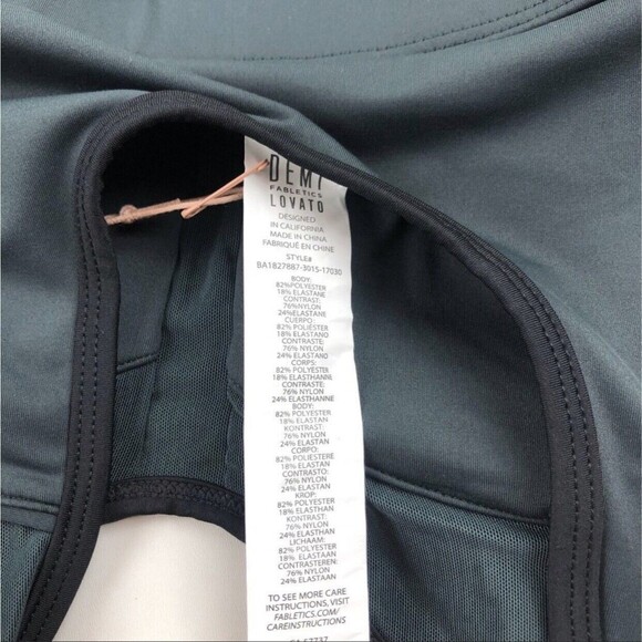 NWT Fabletics Veronica Everglade Green (Dark Green) Black Lace UP Bra Size Small - Picture 6 of 7